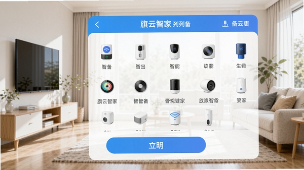 �����Ǽ�app�豸�б�ҳ��չʾ���������豸ͼ�꣬����������������ť��Ŀ������Ϊ�����ļҾӻ���