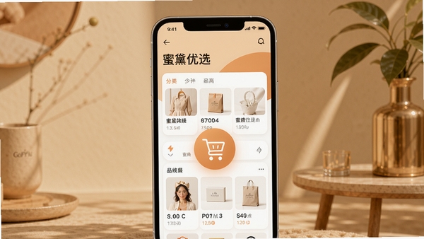 ������ѡAPP����չʾ���ִ���Լ�����Ʒ�������������ﳵͼ����Ŀ������Ϊ��ůɫ����ͻ��Ʒ�������Χ
