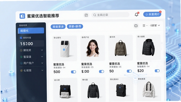 ������ѡ�����Ƽ�ҳ�棬չʾ���Ի���Ʒ�б����û������Ѻã��㷨��ǩ���ӻ�������Ϊ����ɫ�Ƽ��з��