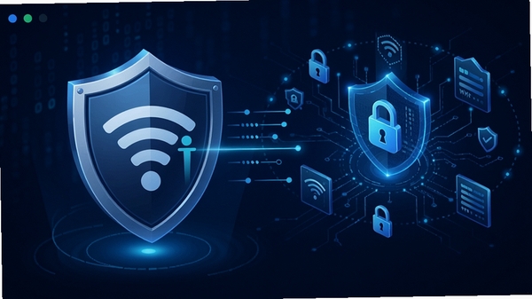 ����WiFiԿ�װ�ȫ��⹦��ʾ�⣬����ͼ�걣��WiFi���ӣ�����Ϊ���簲ȫ����ͼ������ɫ��