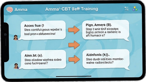 Amma��CBT˼άѵ�����棬ͨ���Ի�����չʾ��֪�ع����裬������ˬ������ȷ��������ͷ