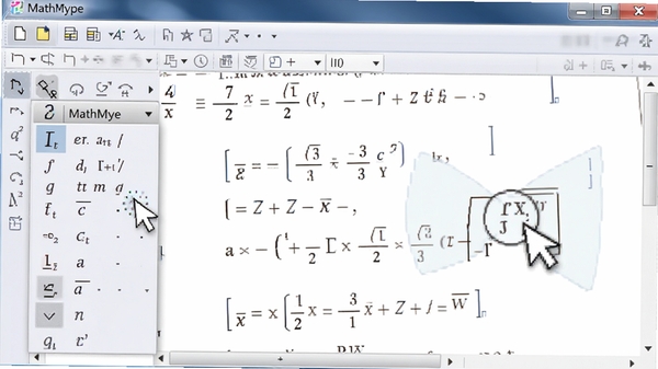 MathType��ʽ�༭���棬չʾ���������š�����ȸ��ӹ�ʽ��������̣������˸���������չ����ͻ���������ʵʱԤ��Ч��