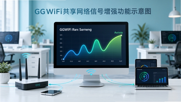 GGWiFi���������ź���ǿ����ʾ��ͼ�����Խ�����ʾ�ź�ǿ�Ȳ���ͼ��������ǿ�仯����Χ��·���������豸������Ϊ�칫�һ�����ɫ����ˬ�����������ȶ�������Ч����