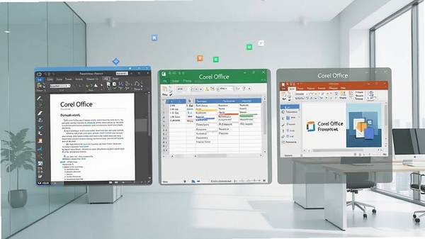 Corel Office���������ͼ��չʾ�ĵ��������������ʾ�ĸ�������Ĺ���ģ�飬����Ϊ�ִ���Լ�칫������ɫ������������ͻ��������רҵ�������ԡ�