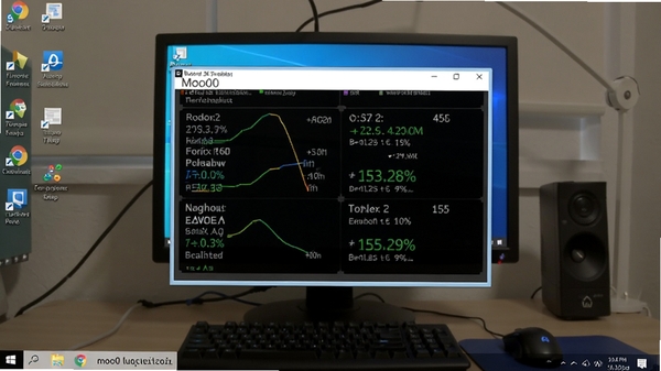 Moo0系统监视器运行在Windows桌面上,悬浮窗显示各项数据,背景为电脑桌面