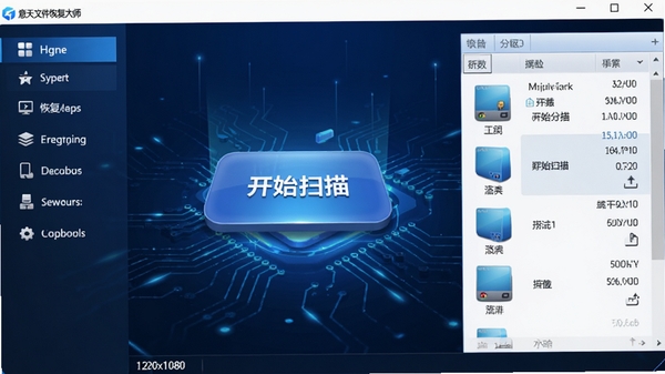 �����ļ��ָ���ʦ�����棬����ɫ�Ƽ��б�������๦�ܵ��������Ҳ���̷����б��������ť����ʼɨ�衯��������רҵ��ˬ��ͼ�����壬�ֱ���1920x1080