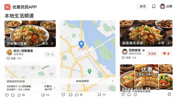 �Ż���APP�ı�������Ƶ����չʾ�����������Ź��ײͺ��Ż�ȯ��Ϣ����ͼ��λ����