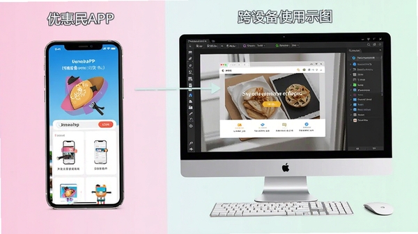 �Ż���APP���ֻ��͵�����ʹ�õĶԱ�ʾ��ͼ��һ�����ֻ��˽��棬һ���ǵ���ģ�������棬ǿ�����豸ʹ��