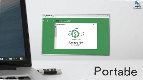 һ��չʾSumatra PDF��Я���U��ֱ�����еĳ�����U�̲���ʼǱ����ԣ���Ļ�ϵ���Sumatra PDF����ɫ���棬����Ϊ��Լ���棬����ǿ����Я���뼴�弴�õı��������С�Portable��������