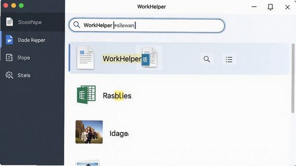 WorkHelper����������������ؼ��ʺ�˲��չʾƥ����ļ��б��������ĵ��������ͼƬ������ɾ����࣬������ʾ�ؼ���ƥ��λ��