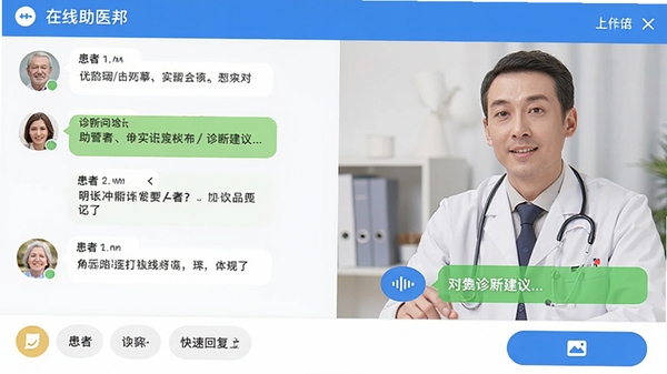 ��ҽ����������Ի����棬��ʾ������ҽ���������¼��ҽ�����ڷ���������ͼƬ��Ͻ��飬�����·��п�ݻظ����ϴ�ͼƬ��ť��
