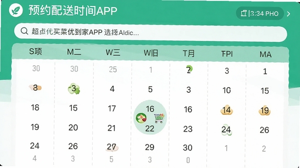 ���������ѡ����APP��ԤԼ����ʱ��ѡ����棬������ʽչʾ�������û��滮
