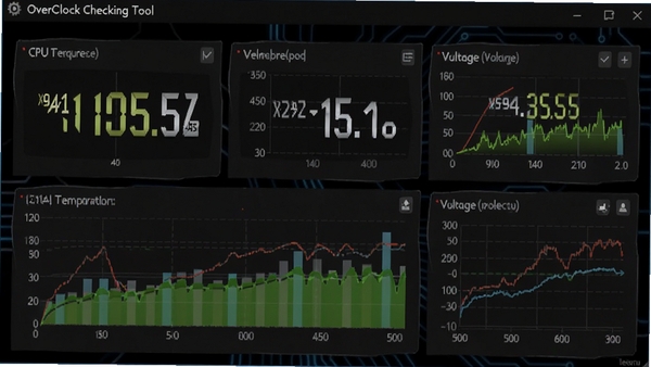 OverClock Checking Tool������չʾ����ʾCPUƵ�ʡ��¶ȡ���ѹ��ʵʱ����ͼ��������Ϊ��ɫ�Ƽ���񣬽�������ֱ�ۣ�ͻ��Ӳ����غ��Ĺ��ܡ�
