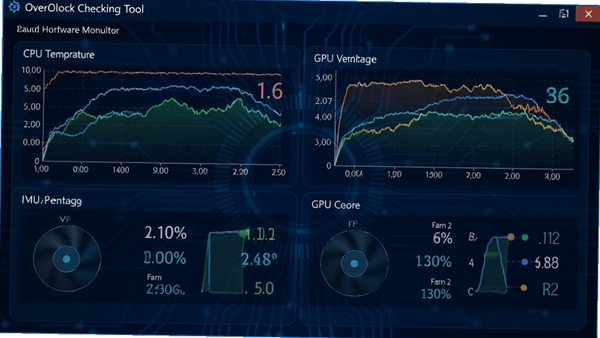 OverClock Checking ToolʵʱӲ����ؽ��棬��ʾCPU��GPU���¶����ߡ���ѹ��ֵ������ת�ٵȣ������������ɫ�Ƽ�����ƣ�����ˢ��������ͻ��ʵʱ��⹦�ܡ�