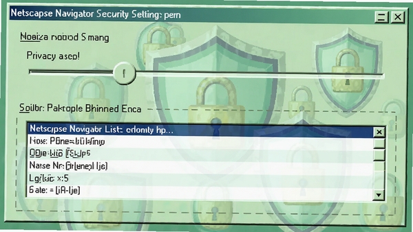 һ��չʾNetscape Navigator��ȫ��������ͼƬ��������˽�����վ�������б�������Ϊ����ͼ�������η��ţ�����ɫ��Ϊ����ɫ�����ﰲȫ�ɿ��ĸо�