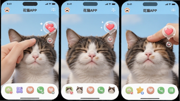 һ���ֻ���Ϸ��ͼƴ����չʾ����èAPP�����û�����ָ����è��ͷ����è��¶�����ܱ���ļ�ʱ�������棬UI���Բ��ɰ����Ա��а���������Ч����������������4K���塣