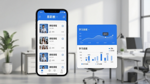 ��ְ��APP����չʾ���ִ���ƽ����Ʒ����ɫ��Ϊ��ɫ���ɫ������չʾ�γ��б���ѧϰ����ͼ��������Ϊ��Լ�칫������������Ⱦ��4K����