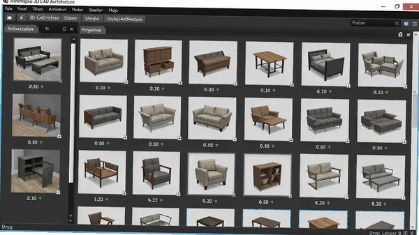 Ashampoo 3D CAD Architecture���زĿ���壬չʾ����Ҿ�ģ������ͼ����קʹ�ó���
