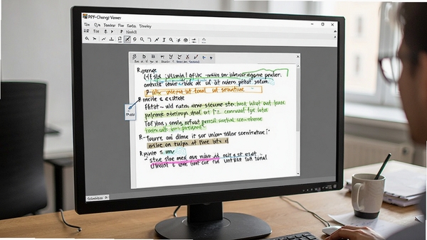 PDF-XChange Viewer�����ڵ��������У��û�����ʹ����ע���ߣ���Ļ��ʾ���ֱ�עЧ��������Ϊ�칫��������������