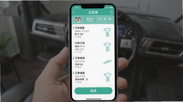 ��㵽�Ҽ�ʦ��APP�����ͼ��չʾ�����б��ͽӵ���ť��������¼��