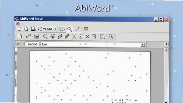 AbiWord�������ͼ��չʾ���Ĺ��������ĵ��༭���򣬱���Ϊ����ɫ����ͻ���������ƺͰ칫����