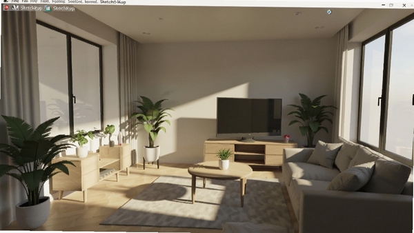 SketchUp��ȾЧ��ͼ�����ڳ�����Ӱ��ʵ���������