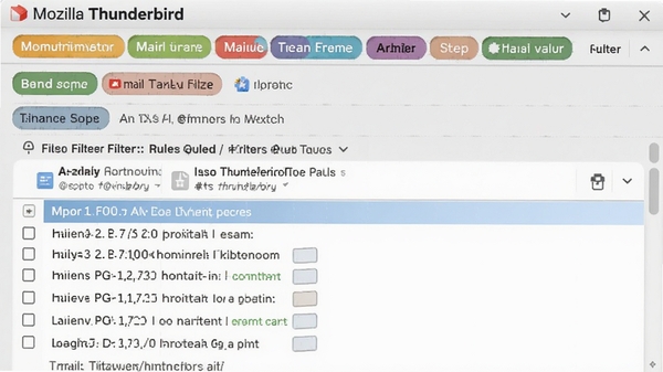 һ��չʾMozilla Thunderbird�ʼ���ǩ�͹��������õĽ�ͼ�������в�ɫ��ǩ�����ɼ��������������б�չʾ���ַ�������������Ϊǳ��ɫ����ͻ������ʵ���ԡ�