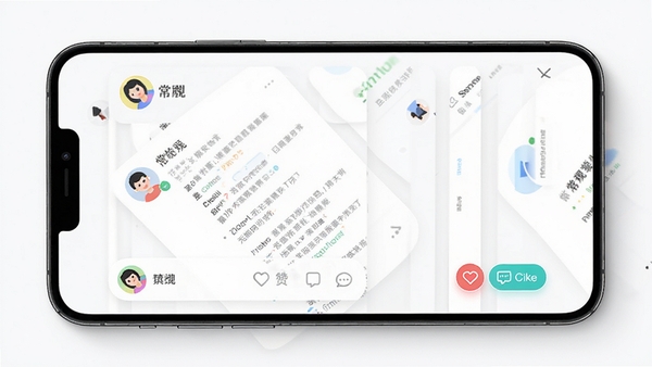 ����APP����չʾ��������̬��Ϣ�����ִ���Լ��񣬱�ƽ����ƣ�ɫ�����죬�����ֻ���ͼ�������û�ͷ�����ӿ�Ƭ���������۰�ť������Ч��רҵ�������ˡ�