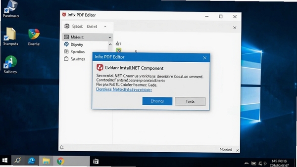 Infix PDF Editor������Windows���棬ͬʱ��ʾһ��ϵͳ��ʾ����ʾ��Ҫ��װ.NET���������Ϊ�����ֽ������������