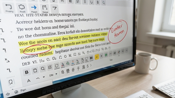 ���PDF�Ķ������԰��ע��������д����Ļ����ʾһ��Ӣ�����ױ���ɫӫ��ʸ������Ա�����д���ĺ�ɫԲȦ��ע������Ϊ�ɾ��İ칫���棬ǿ�����ߵľ�׼����