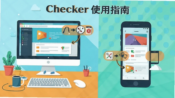 1Checkerʹ��ָ�ϲ�ͼ��չʾ����������ֻ���Ļ�Աȣ���ע����Ҫ�㣬����ƽ����ɫ������