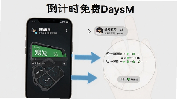 ����ʱ���DaysM�ĳ��������Ų�ʾ��ͼ��չʾ�ֻ������е�֪ͨȨ�޿������裬�ü�ͷ��ע������Ϊǳ��ɫ�������