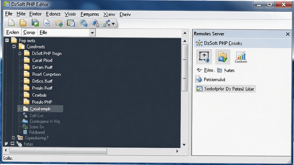 DzSoft PHP Editor���̹������棬չʾ�ļ�����Զ�̷�����ͬ��ѡ�ͼ������