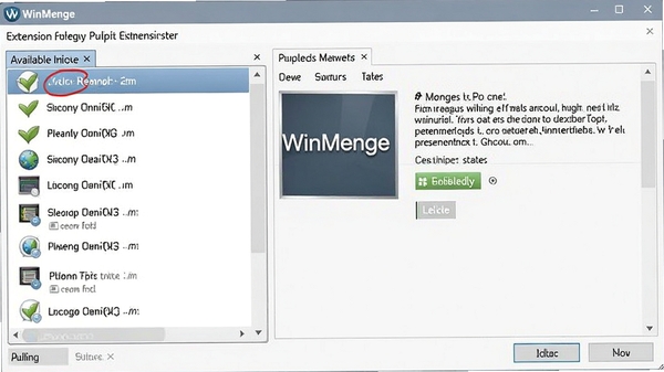 WinMerge������������棬����г����ò�����Ҳ���ʾ�������������״̬�����ڷ����������һ�£�������չ��