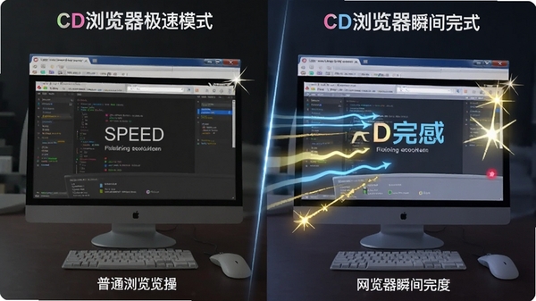 CD���������ģʽ�µ���ҳ�����ٶȶԱ�ͼ�������ͨ��������ػ������Ҳ�CD�����˲����ɣ����ٶ�����������Ч��ͻ����С�