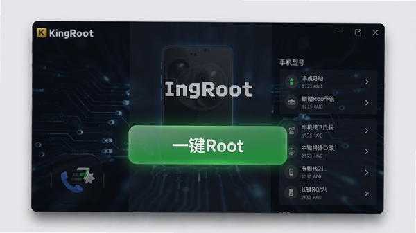 KingRoot��������չʾͼ����ʾһ��Root��ť���ֻ��ͺ��б�������Ϊ��ɫ�Ƽ��з�񣬸�����ʾ��һ��Root����ɫ��ť��������������������ͣ�8K�ֱ��ʣ�רҵ����������