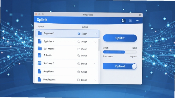 һ����ΪSplitIt�����������ͼ��չʾ�ļ��ָ��б��������������Ϊ�ִ���Լ�����ɫ��Ϊ��ɫ���ɫ��������������ť��Ŀ����Χ�����������Ĺ�Ч������Ƽ���ǿ��4K������Ⱦ