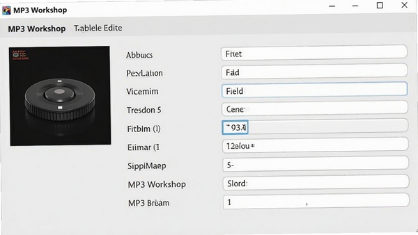 MP3 Workshop��ǩ�༭���棬��ʾר��������ֶ�����򣬽��沼������������Լ��