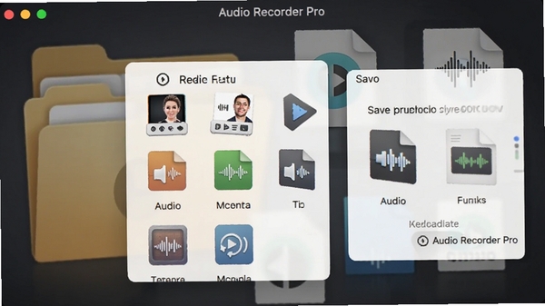Audio Recorder Pro�ĸ�ʽѡ��˵��ͱ���ѡ��г�������Ƶ��ʽͼ�꣬����Ϊ�ļ��к���Ƶ�ļ���ͻ�����������ܣ����������Ѻá�