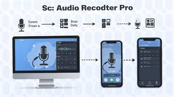 Audio Recorder Proʹ��ָ��ʾ��ͼ��չʾ���Զ˺��ƶ���������˷������ý��棬����Ϊ��������ͼ�⣬��������ˡ�
