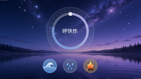 ��̬��ը��APP���滺ģʽ���棬�����Ƕ�̬���ǿ���ƽ���ĺ��棬��Ļ������һ����������Բ�����·��к��ˡ������������Բ��ͼ�갴ť������ɫ��Ϊ���׵�����ɫ������������