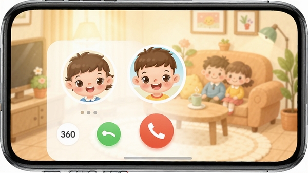 չʾ360�绰�ֱ�APP������ͨ�����棬�������к��ӿɰ��Ŀ�ͨͷ��ͨ����ť��Ŀ����������ܰ�ļ�ͥ�����廭��͹�����鹵ͨ�ı������ů