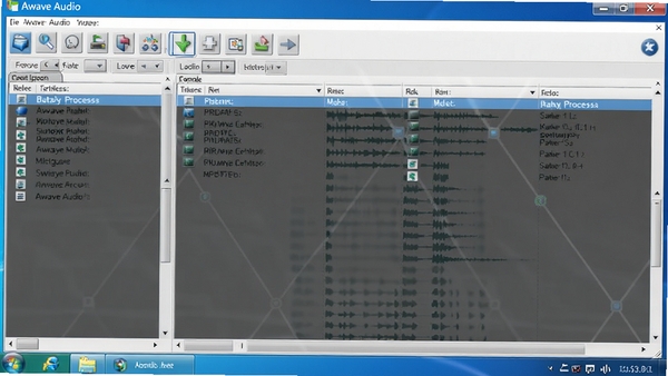һ��չʾAwave Audio��Windowsϵͳ�����еĽ�ͼ�������������ж����Ƶ�ļ��б���ͻ��������������