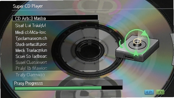 Super CD Player����ץȡCD����Ľ��棬��ʾ��Ŀ�б���ץ�������������ͼ����ж�ȡ����������Ϊ���ֹ�����д
