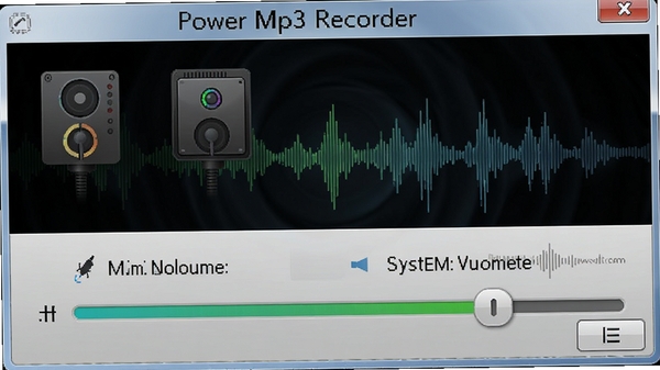 Power Mp3 Recorder¼�����ý��棬��ʾ��˷�������ϵͳ�������飬��������Ƶ�豸ͼ���벨��