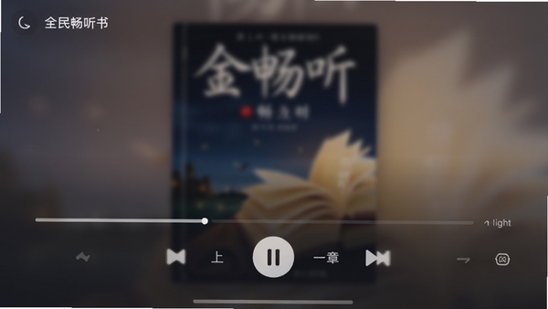 ȫ�����鲥��ҳ�棬��ʾ���������ư�ť���������š���ͣ����һ�¡���һ�£�����Ϊ�鼮����ģ��Ч��������ҹ��ģʽ����͹���