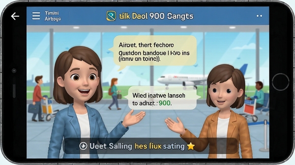 talkϵ��Ӣ�����900���龰ģ����棬�û���AI�����ɫ�ڻ��������жԻ�����Ļ����ʵʱ��Ļ�ͷ������֣�����������Ȥ