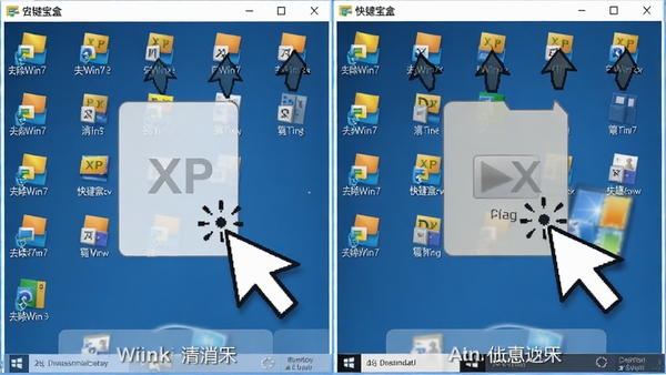 ȥ��Win7XP��ݷ�ʽ��ͷ����һ�������ݷ�ʽ��ͷ�Ĳ�����ʾ������������ť������ͼ���ͷ��ʧ�ĶԱ�Ч��