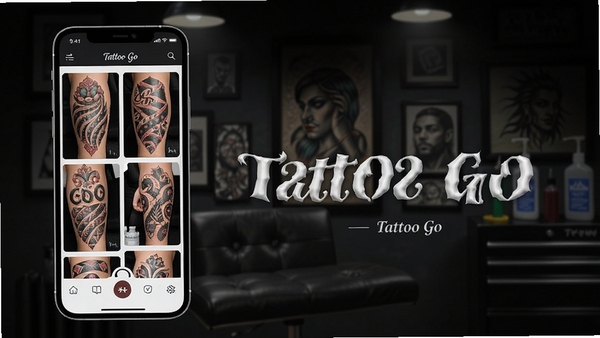 һ��չʾTattoo GoӦ�ý���ͷḻ����ͼ����Ĵ�������ͼ������Ϊ��ɫ�����ң��ֻ���Ļ����ʾ���ַ������ͼ����������ͣ����ʸ���Ӱ���