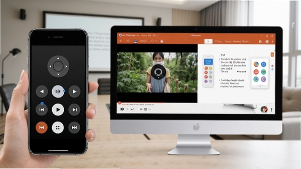 Desktop Touch��ý��ң�ع�����ʾ���ֻ�������ʾý����ư�ť��������Ļ�ϲ�����Ƶ��PPT������Ϊ�����һ������ͻ��ң�صı���Ժ�ʵ�ó�����